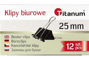 Obrazek Klipy Titanum BC25 25mm, 12 szt. - czarne (71642)