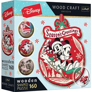 Obrazek Puzzle drewniane Disney Świąteczna przygoda Mickey i Minni 160