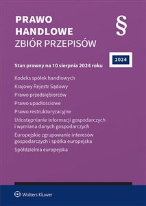 Obrazek Kodeks spółek handlowych Prawo handlowe Zbiór przepisów Kodeks spółek handlowych. Krajowy Rejestr Sądowy. Prawo przedsiębiorców. Prawo upadłościowe. Prawo r