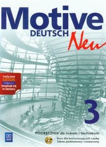 Obrazek Motive Deutsch Neu 3 Podręcznik z płytą CD Zakres podstawowy i rozszerzony Kurs dla kontynuujących naukę. Szkoła ponadgimnazjalna