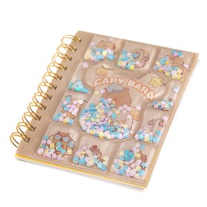 Obrazek Notesik na spiralce z wodą i konfetti Kapibara