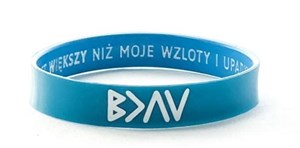 Obrazek Opaska silikonowa - Bóg jest większy - turkus