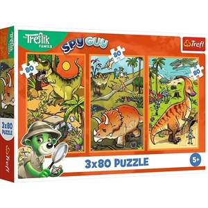 Picture of Puzzle 3x80 Trefliki w świecie dinozaurów 34888