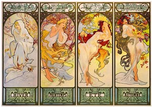 Obrazek Puzzle 1000 Cztery sezony, Alfons Mucha, 1900
