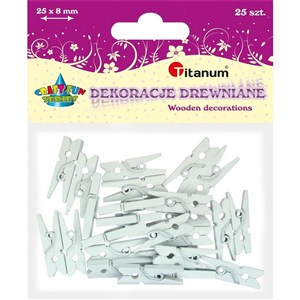 Picture of Klamerki drewniane białe 25szt