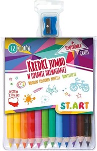 Picture of Kredki Jumbo St.Art w oprawie drewnianej 12 kolorów + temperówka