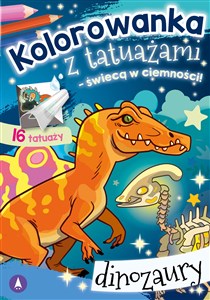 Obrazek Kolorowanka z tatuażami  świecą w ciemności Dinozaury