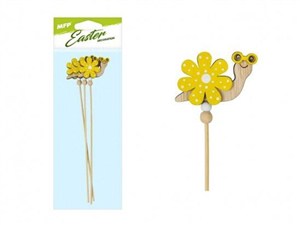 Picture of Ślimak na patyku kwiatek żółty 28cm 3szt