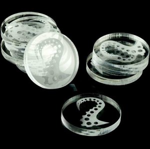 Obrazek Znaczniki akryl transparentne okrągłe 22x3mm 10szt