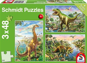 Obrazek Puzzle 3x48 Dinozaury G3