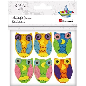 Picture of Naklejki filcowe sowy 30x45mm 6szt.