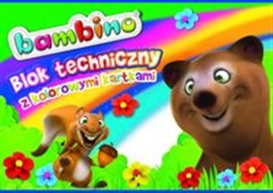 Picture of Blok techniczny A4 Bambino z kolorowymi kartkami 10 kartek