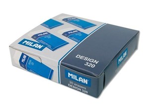 Obrazek Gumka plastikowa Design biała (20szt) MILAN