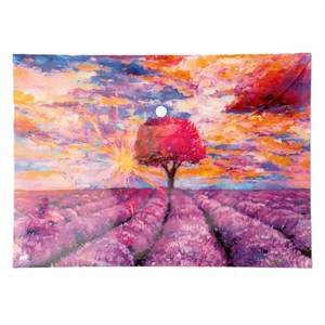 Obrazek Teczka kopertowa PP A4 Lawenda Vista Narcissus grubość 28 mikronów, zamykane na zatrzask typu napa