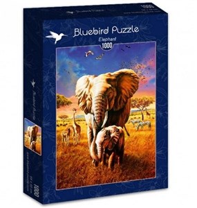 Obrazek Puzzle 1000 Rodzina słoni