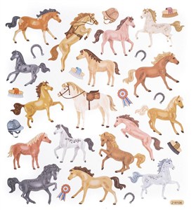 Obrazek Naklejki brokatowe konie 29szt