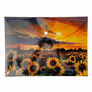 Picture of Teczka kopertowa PP A4 Słoneczniki Vista Narcissus grubość 28 mikronów, zamykane na zatrzask typu napa