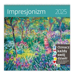 Obrazek Kalendarz 2025 30x30 Impresjonizm miesięczny, na spirali, wiszący, z naklejkami