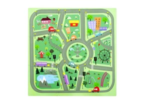 Obrazek Mata puzzlowa 9 elem.30x30 miasteczko
