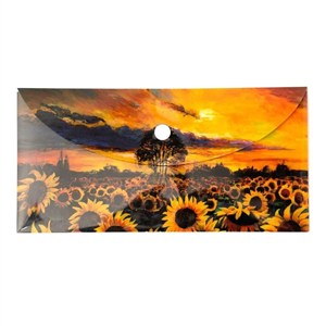 Obrazek Teczka kopertowa PP DL Słoneczniki Vista Narcissus grubość 28 mikronów, zamykane na zatrzask typu napa