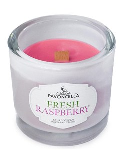 Obrazek Świeczka sojowa Fresh Raspberry biała 170g