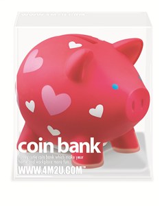 Picture of ŚWINKA SKARBONKA MINI CZERWONA W SERCA