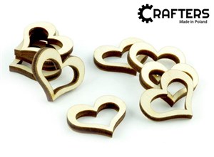 Picture of Znaczniki drewniane kształt puste serce 22mm 10szt