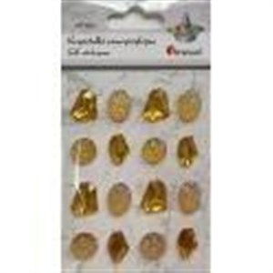 Picture of Kryształki samoprzylepne kamyki złote mix 16szt