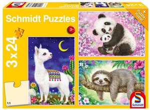 Picture of Puzzle 3x24 Panda, leniwiec, lama G3