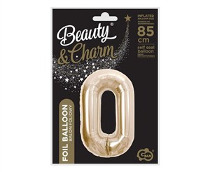 Obrazek Balon foliowy B&C cyfra 0 szampański 85cm