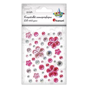 Obrazek Kryształki samoprzylepne kwiaty mix 53szt