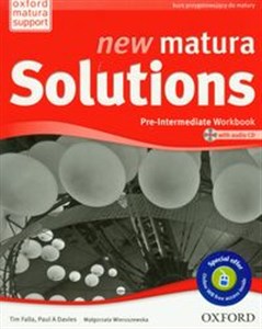Obrazek New Matura Solutions Pre-Intermediate Workbook z płytą CD