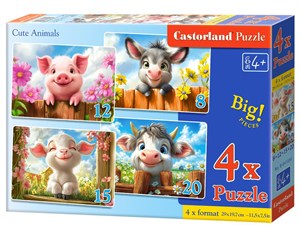 Obrazek Puzzle 4w1 Cute Animals B-041084