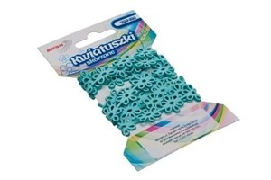 Picture of Łańcuszek kwiatuszki skórzane 1m niebieski