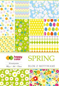 Picture of Blok Happy Color z motywami spring A4 15 arkuszy 80g/m2, 30 motywów