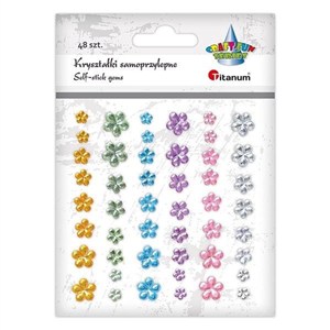 Obrazek Kryształki samoprzylepne kwiaty 48szt