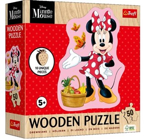 Obrazek Puzzle drewniane Disney 50 konturowe Wesoła Minnie