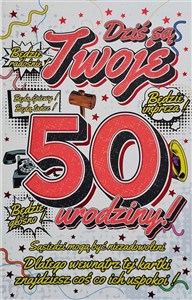 Picture of Karnet Urodzinowy z zawieszką 50