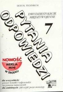 Picture of Pytania odpowiedzi 7 Dwudziestolecie międzywojenne Szkoła średnia