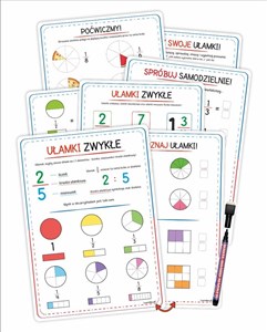 Obrazek Plansze edukacyjne - Ułamki zwykłe 4 karty