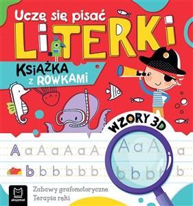 Obrazek Uczę się pisać literki. Książka z rowkami. Wzory 3D. Zabawy grafomotoryczne, terapia ręki