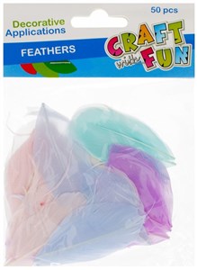 Obrazek Piórka 4-5cm pastelowe 50szt