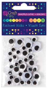 Obrazek Samoprzylepne ruchome oczka owalne 36szt mix