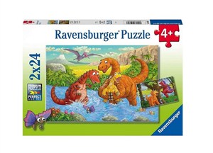Picture of Puzzle 2x24 Bawiące się dinozaury