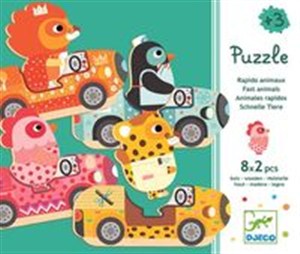 Picture of Puzzle drewniane Zwierzątka w aucie