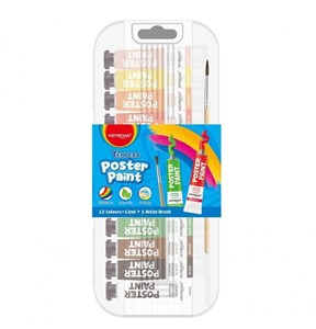 Obrazek Farby plakatowe + pędzelek 12x12ml