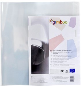 Obrazek Okładka na książki GIMBOO A4 z samoprzylepnym brzegiem 30,5x55 cm transparentna 10 sztuk
