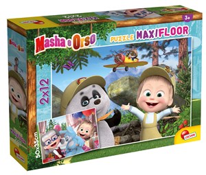 Obrazek Puzzle MaxiFloor 2x12 Masza i Niedźwiedź