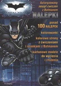 Obrazek Autoryzowany zeszyt ćwiczeń z Batmanem ponad 100 naklejek kolorowanki kolorowe strony z ćwiczeniami i scenkami z Batmanem kartonowe modele do wycięcia i złożenia
