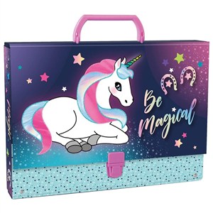 Picture of Teczka twarda z rączką Jednorożec